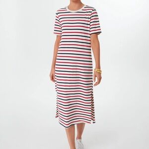 Pommander Place Americana Stripe Short Sleeve Gio Maxi Dress